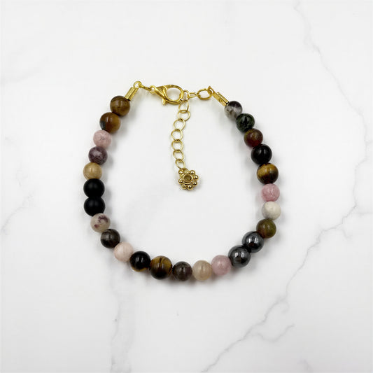 Aura Guard – Oniks, Turmalin, Hematit & Kaplan Gözü Doğal Taş Bileklik