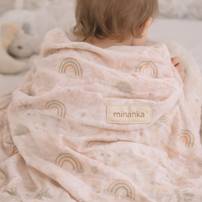 Minanka %100 Pamuk Yenidoğan Müslin Örtü – Krem